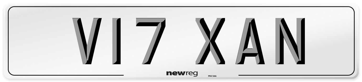V17 XAN Number Plate from New Reg